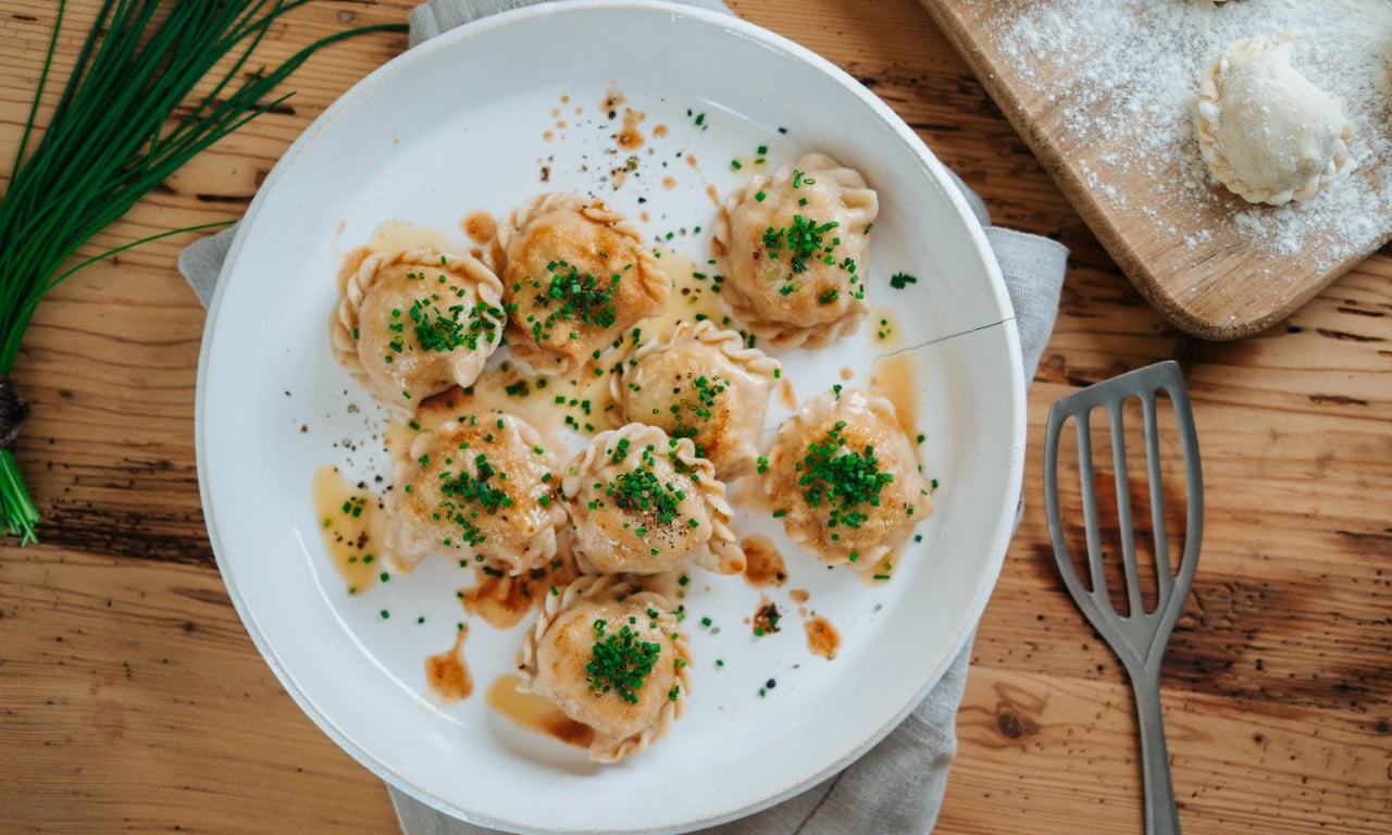 Kärntner Kasnudeln mit Topfen-Erdäpfel-Füllung