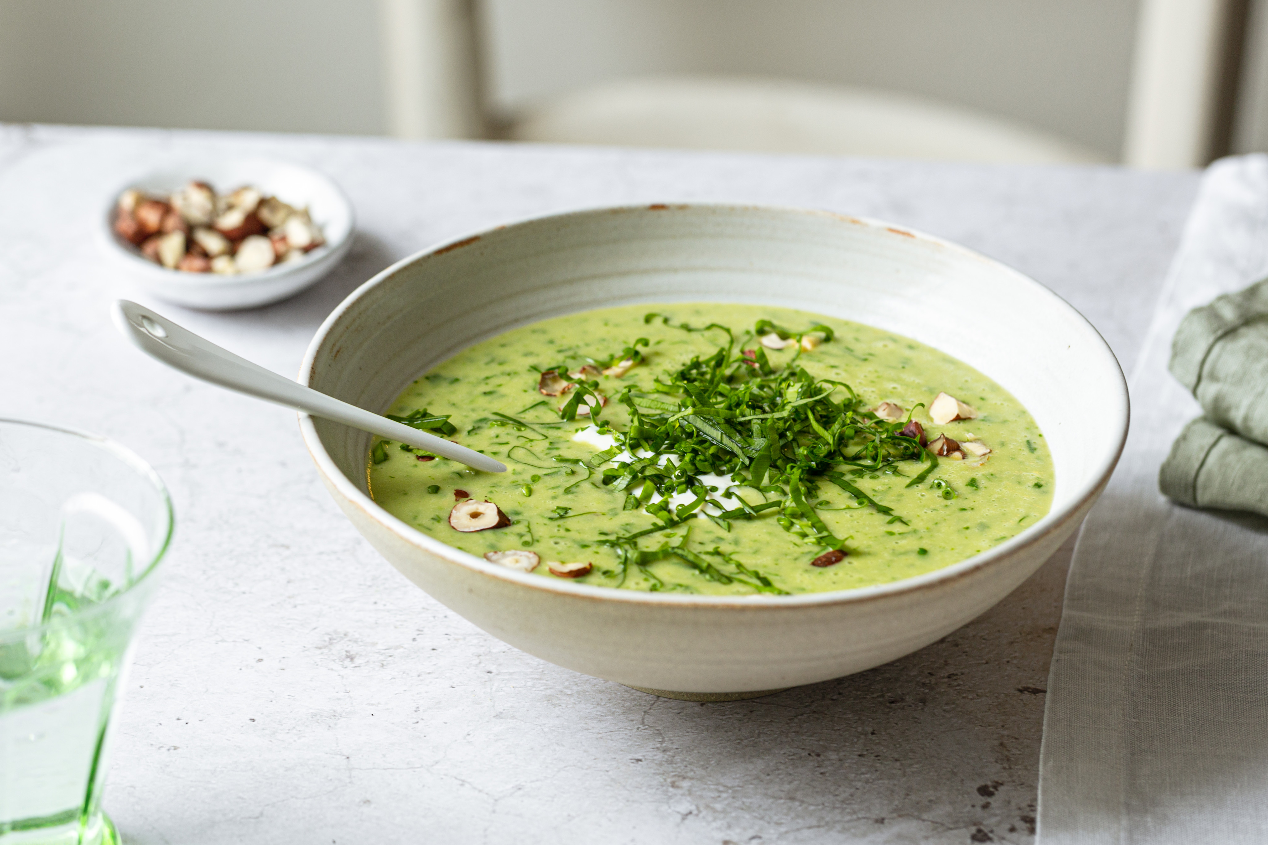 Bärlauchcremesuppe mit Erdäpfel