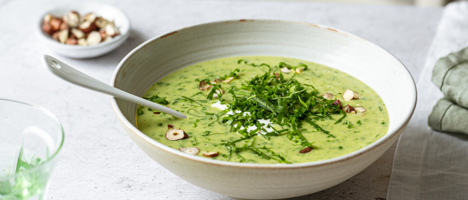 Bärlauchcremesuppe mit Erdäpfel