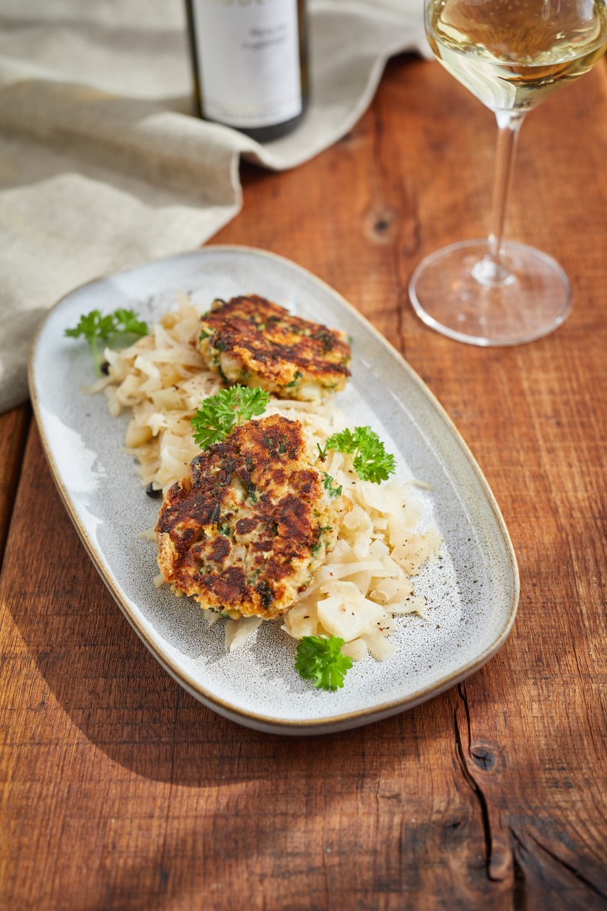 Kaspressknödel mit Rieslingkraut